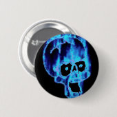 Beängstigender lodernder blauer button (Vorne & Hinten)