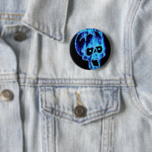Beängstigender lodernder blauer button (Beispiel)