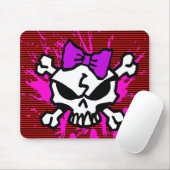BEÄNGSTIGENDER MÄDCHEN-SCHÄDEL MIT SPRITZERN MOUSEPAD (Mit Mouse)