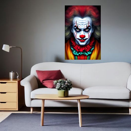 Beängstigender männlicher Clown | AI Art Poster