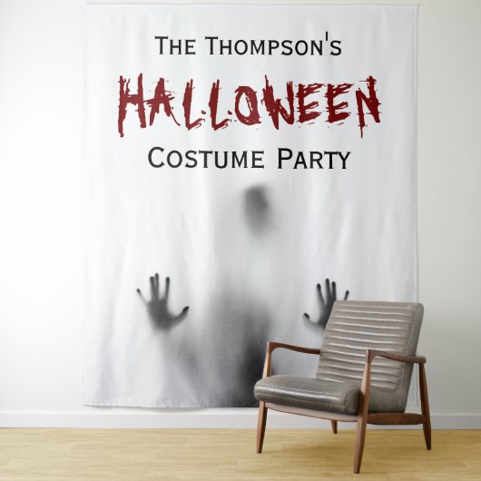 Beängstigender, moderner, blutiger Halloween-Party Wandteppich (Beispiel)
