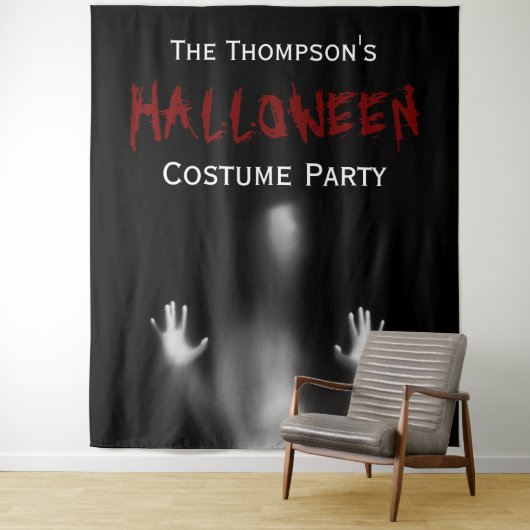 Beängstigender, moderner blutiger Halloween-Party- Wandteppich (Beispiel)