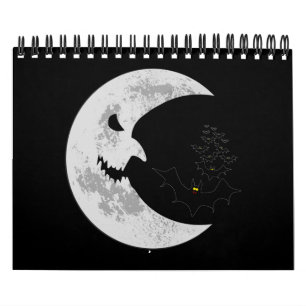 Beängstigender Mond und Fledermäuse Kalender