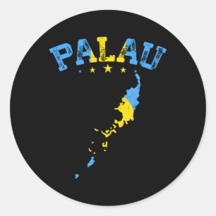 Beängstigender Palau Flag Patriotic Runder Aufkleber