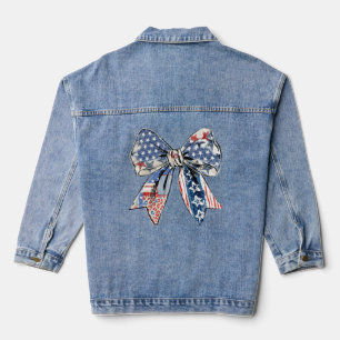 Beängstigender Patriotic Bow - USA Flag Print Desi Jeansjacke
