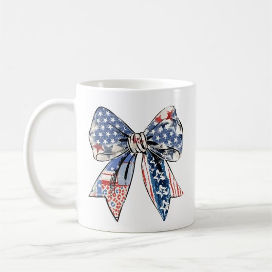 Beängstigender Patriotic Bow - USA Flag Print Desi Kaffeetasse (Links)