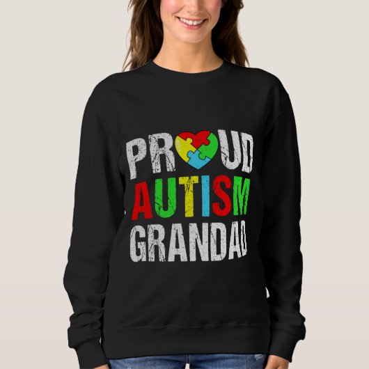 Beängstigender Proud Autismus Großherzfamilienverg Sweatshirt (Vorderseite)