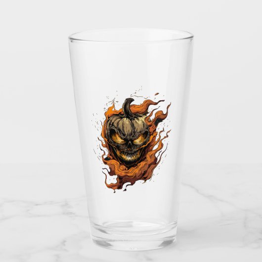 Beängstigender Pumpenkopf Glas (Vorderseite)