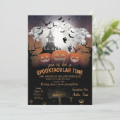 Beängstigender Pumpkin Night Party Planer Einladun Einladung (Stehend Vorderseite)