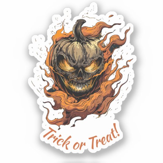 Beängstigender Pumpkinhead Trick oder Treat Aufkleber (Vorderseite)