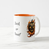 Beängstigender Pumpkinhead Trick oder Treat Zweifarbige Tasse (VorderseiteRechts)