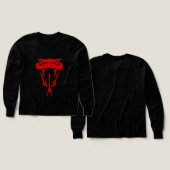 Beängstigender Red Snake Face Long Sleeve (Design Vorder- & Rückseite)