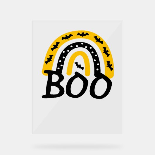 Beängstigender Regenbogen und Spooky Halloween Acrylschild (Vorderseite)