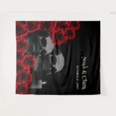 Beängstigender rötlich-blumengotischer Schädel und Wandteppich (Vorderseite (Horizontal))