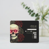 Beängstigender rötlich-blumiger dunkelgotischer Sc RSVP Karte (Stehend Vorderseite)