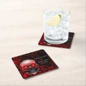 Beängstigender rötlich-blumiger, dunkelmoodisch-go rechteckiger pappuntersetzer (Vor Ort)