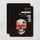 Beängstigender rötlich-blumiger, dunkelmoodisch-go RSVP karte (Vorne/Hinten)