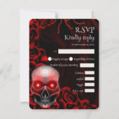 Beängstigender rötlich-blumiger, dunkelmoodisch-go RSVP karte (Vorderseite)