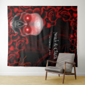 Beängstigender rötlich-blumiger, dunkelmoodisch-go wandteppich (Beispiel (Horizontal))