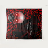 Beängstigender rötlich-blumiger, dunkelmoodisch-go wandteppich (Vorderseite (Horizontal))