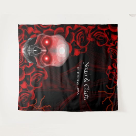 Beängstigender rötlich-blumiger, dunkelmoodisch-go wandteppich (Vorderseite (Horizontal))