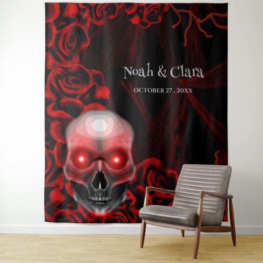 Beängstigender rötlich-blumiger, dunkelmoodisch-go wandteppich (Beispiel)