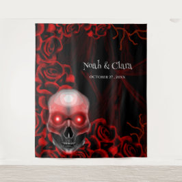 Beängstigender rötlich-blumiger, dunkelmoodisch-go wandteppich