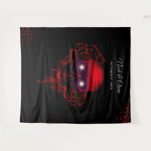 Beängstigender rötlich-blumiger, dunkelmoodisch-go wandteppich (Vorderseite (Horizontal))