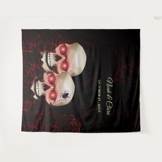 Beängstigender rötlich-blumiger, dunkelmoodisch-go wandteppich (Vorderseite (Horizontal))