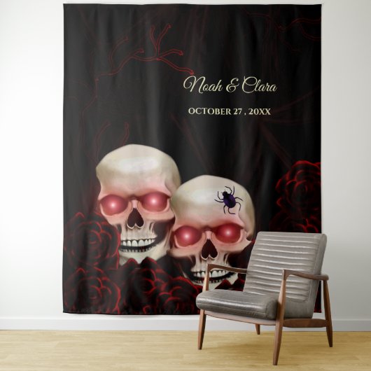 Beängstigender rötlich-blumiger, dunkelmoodisch-go wandteppich (Beispiel)