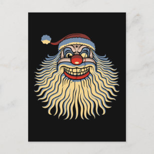Beängstigender Sankt-Clown Feiertagspostkarte