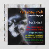 Beängstigender Schädel Coole Halloween-Einladung Einladung (Vorne/Hinten)