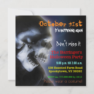 Beängstigender Schädel Coole Halloween-Einladung Einladung