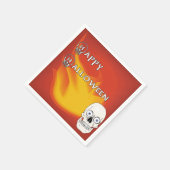 Beängstigender Schädel mit rotem und gelbem Hinter Serviette (Ecke)