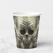 Beängstigender Schädel Pappbecher (Rückseite)