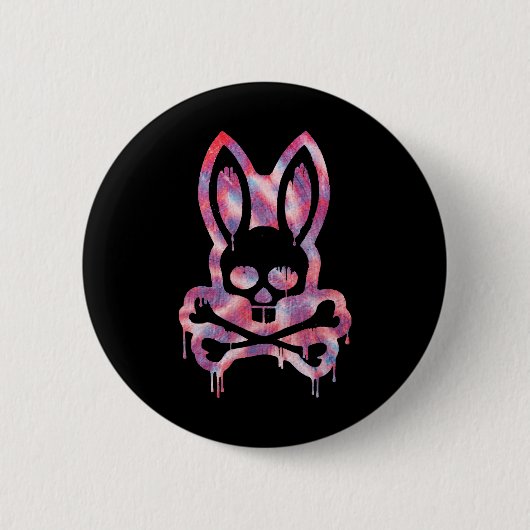 Beängstigender Schädel und Kreuzknochen D Kaninche Button (Vorderseite)