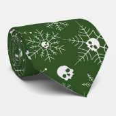 Beängstigender Schädel Weihnachten Schneeflocken g Krawatte (Gerollt)