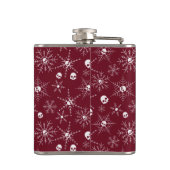 Beängstigender Schädel Weihnachten Schneeflocken r Flachmann (Rückseite)