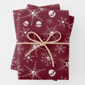 Beängstigender Schädel Weihnachten Schneeflocken r Geschenkpapier Set (Beispiel)