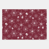 Beängstigender Schädel Weihnachten Schneeflocken r Geschenkpapier Set (Vorderseite)