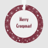 Beängstigender Schädel Weihnachten Schneeflocken r Ornament (Rückseite)