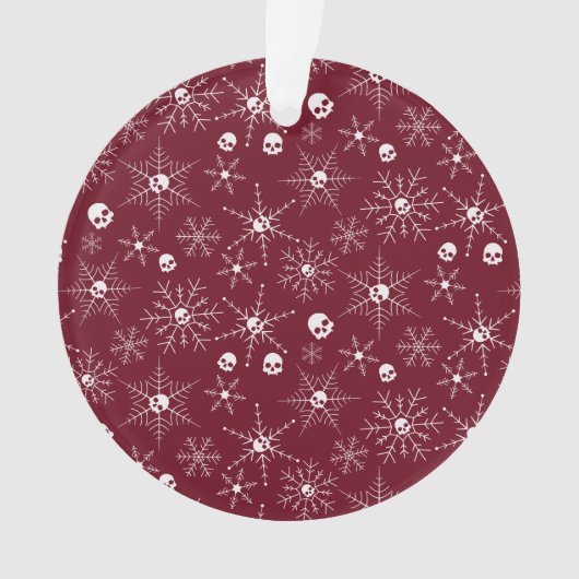 Beängstigender Schädel Weihnachten Schneeflocken r Ornament (Vorderseite)