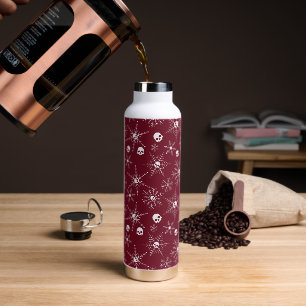 Beängstigender Schädel Weihnachten Schneeflocken r Trinkflasche
