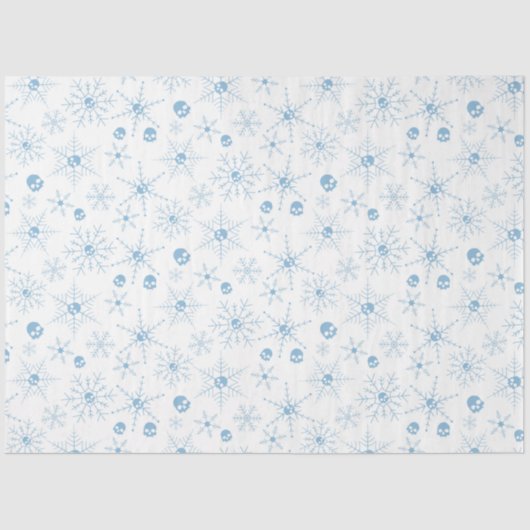 Beängstigender Schädel Weihnachten Schneeflocken Seidenpapier (Vorderseite)