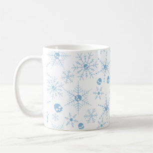 Beängstigender Schädel Weihnachten Schneeflocken w Kaffeetasse