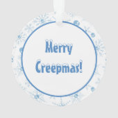 Beängstigender Schädel Weihnachten Schneeflocken w Ornament (Rückseite)