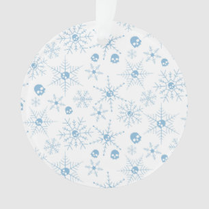 Beängstigender Schädel Weihnachten Schneeflocken w Ornament