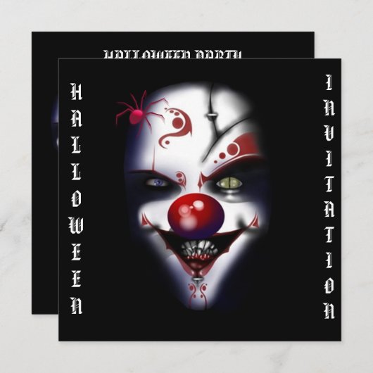 beängstigender schlechter Clown Einladung (Vorne/Hinten)