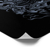 Beängstigender Schwarzer Crow-Moon Poster (Ecke)