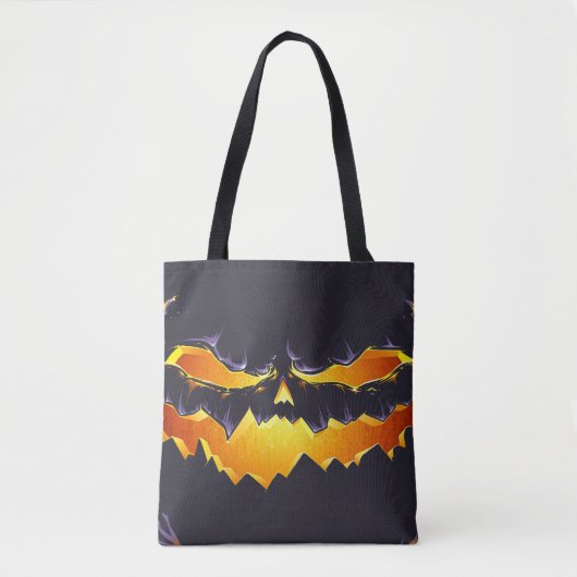 Beängstigender Schwarzer Jack O'lantern Tasche (Vorderseite)